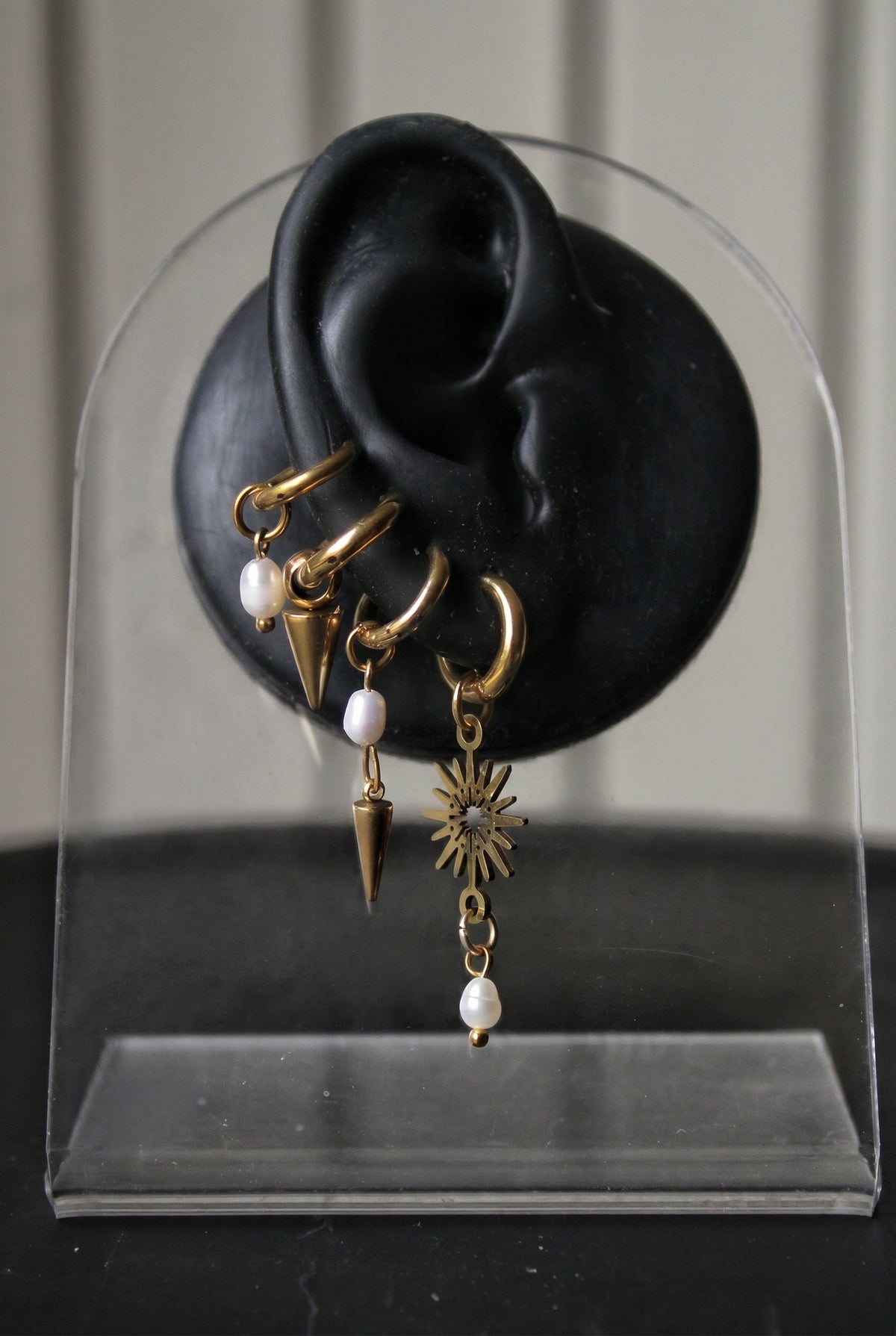 Ear stack complet « Sunny » doré ( 2 paires + 3 monos )