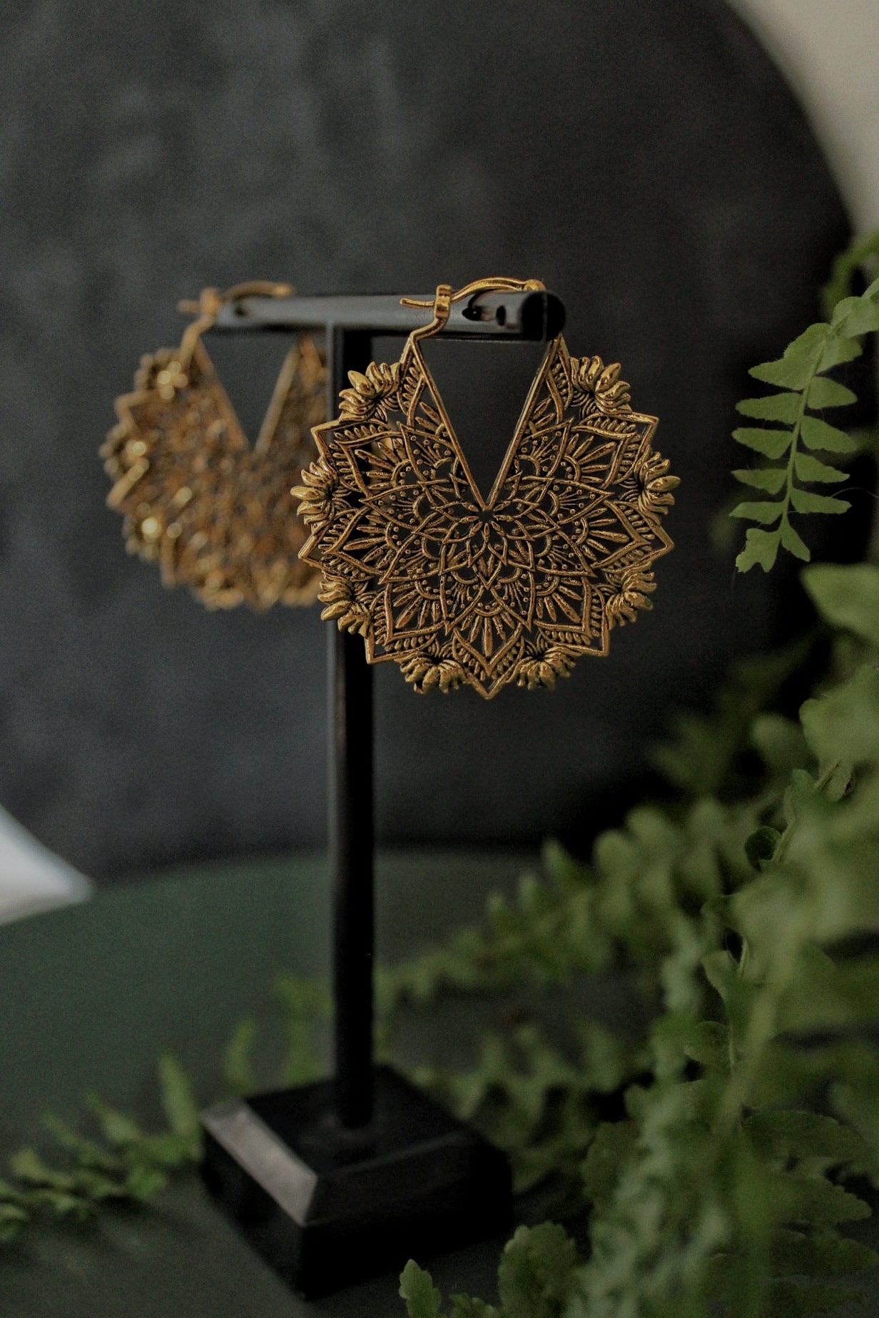 Mandala flower earrings