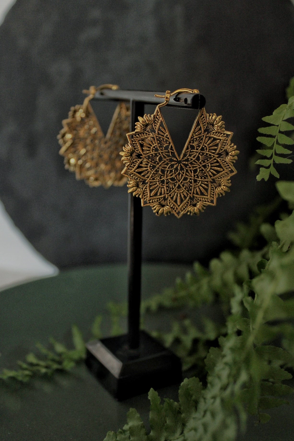 Mandala flower earrings