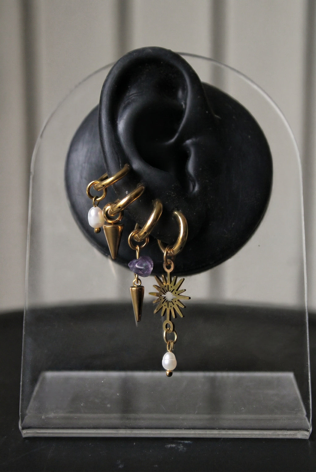Ear stack complet « Sunny » doré ( 2 paires + 3 monos )