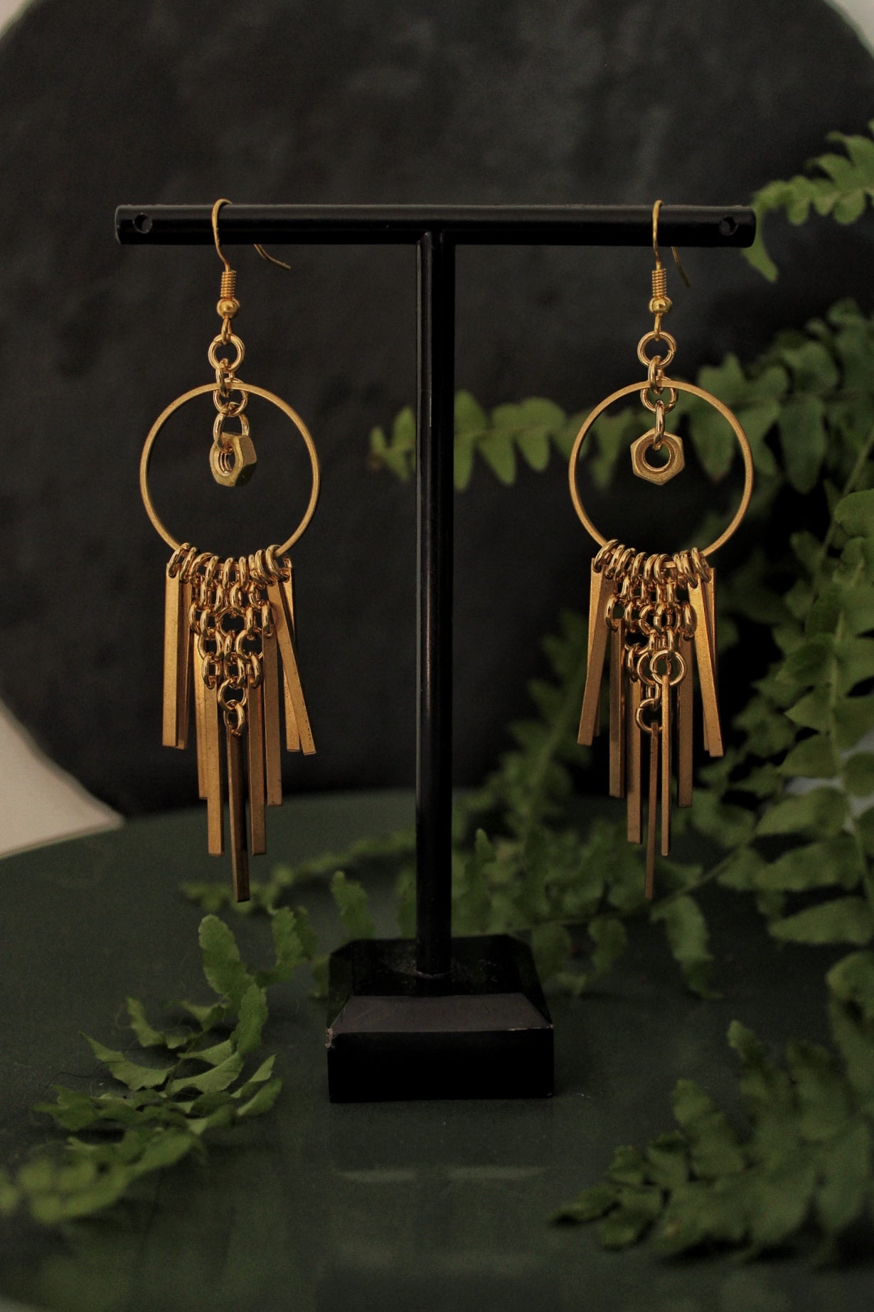 Tribal indus gold earrings