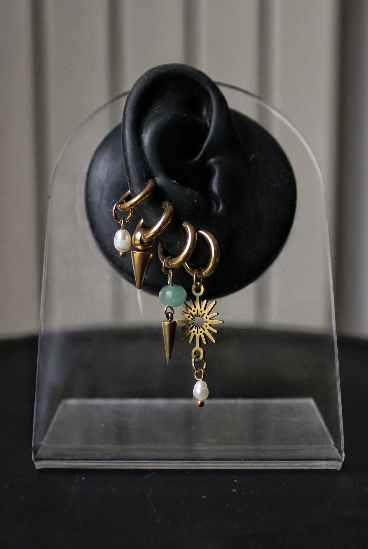 Ear stack complet « Sunny » doré ( 2 paires + 3 monos )