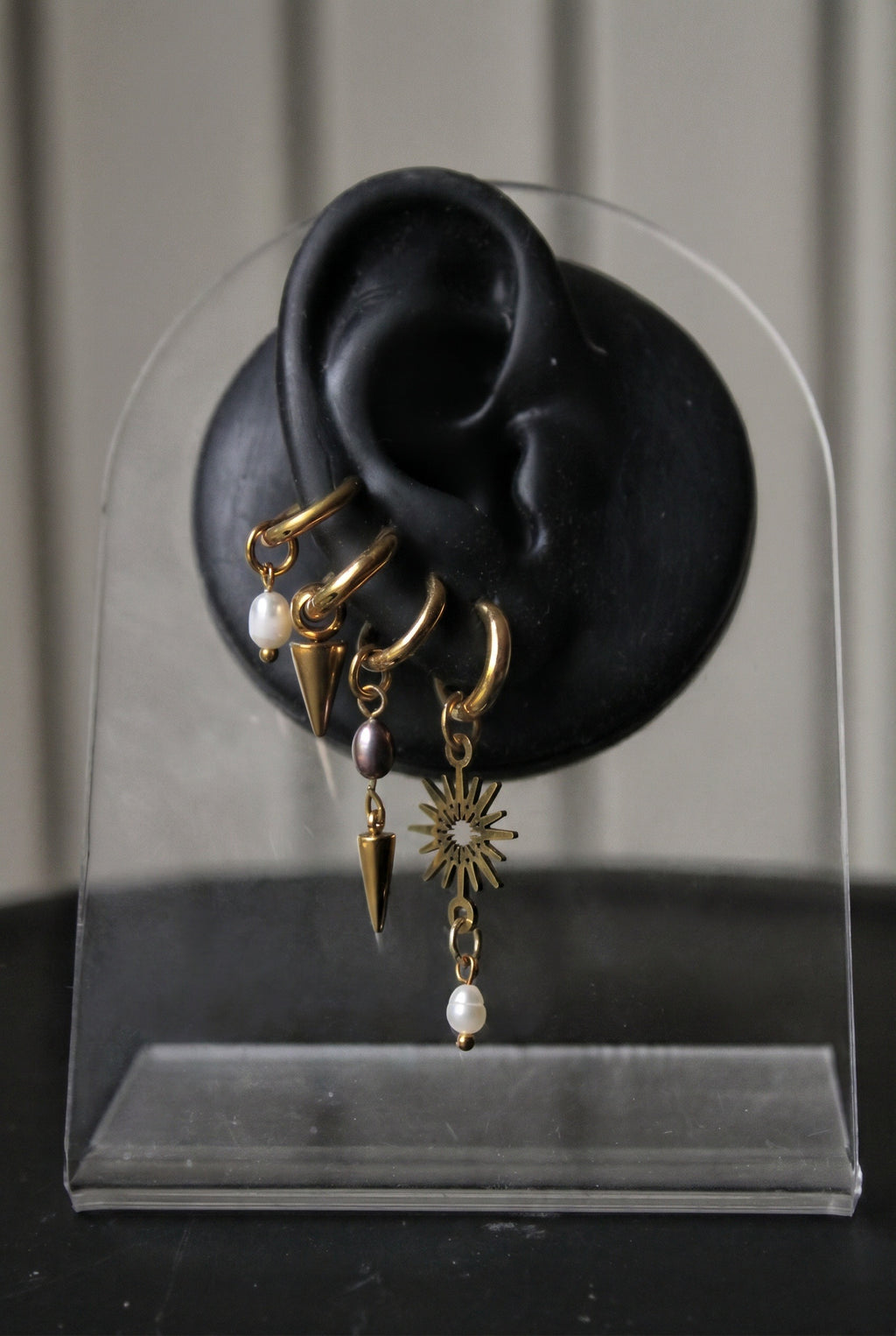 Ear stack complet « Sunny » doré ( 2 paires + 3 monos )