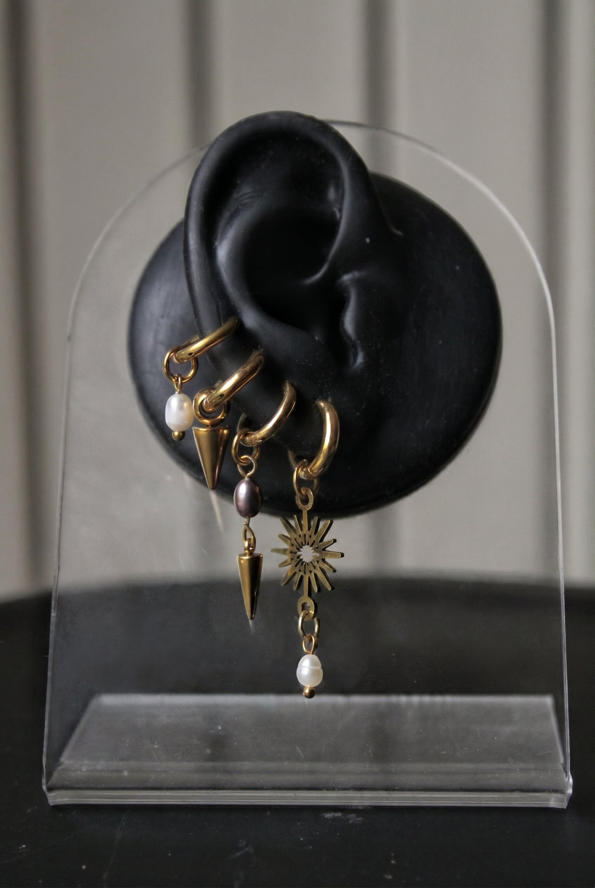 Ear stack complet « Sunny » doré ( 2 paires + 3 monos )