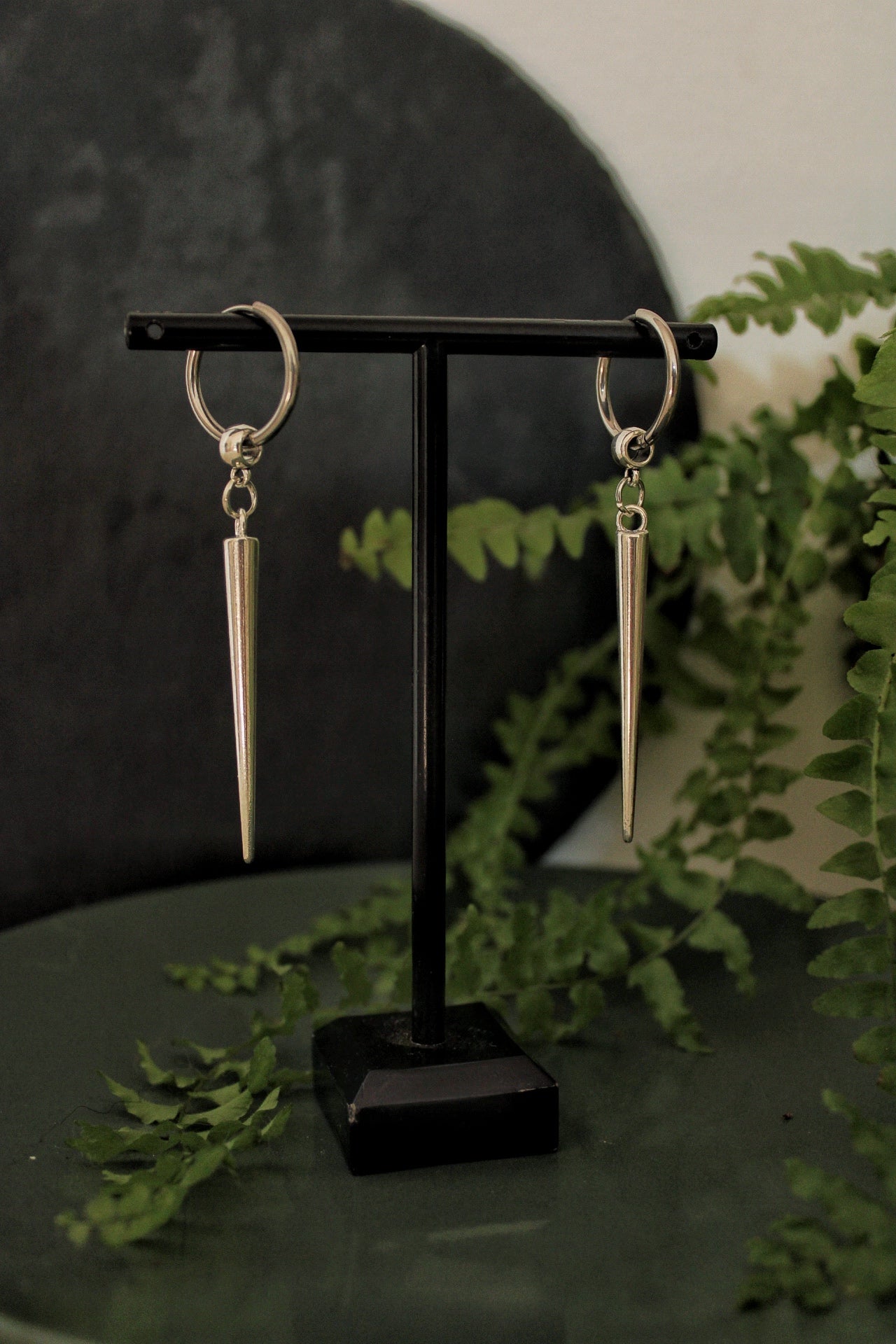 Long spike earrings