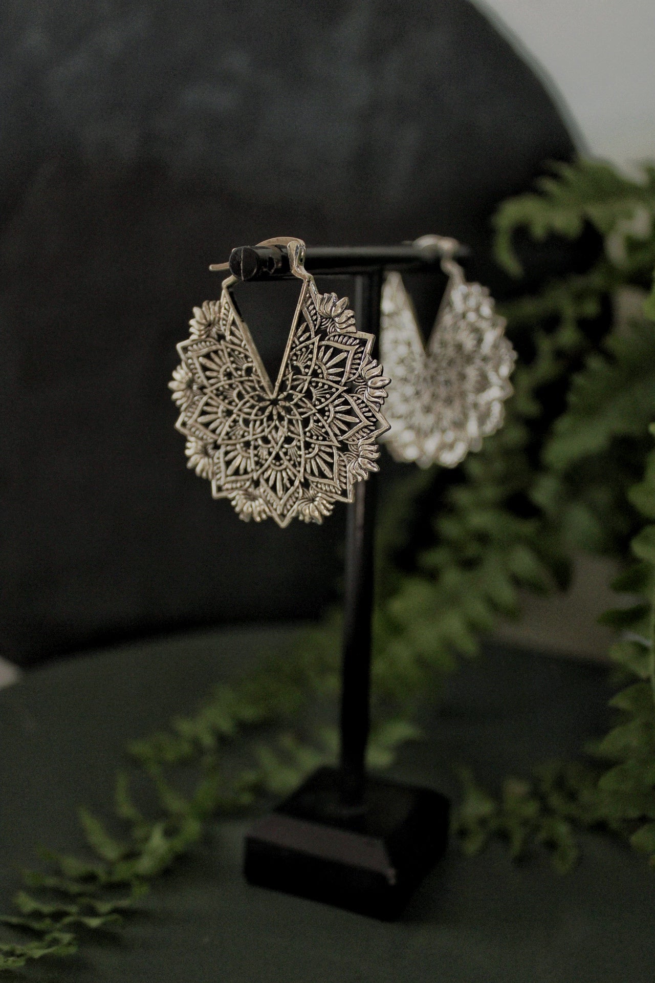 Mandala flower earrings