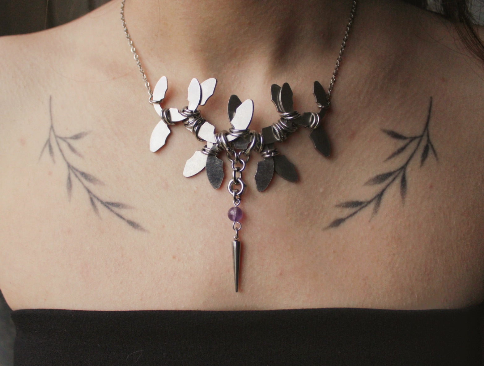 Collier « fleur mécanique »