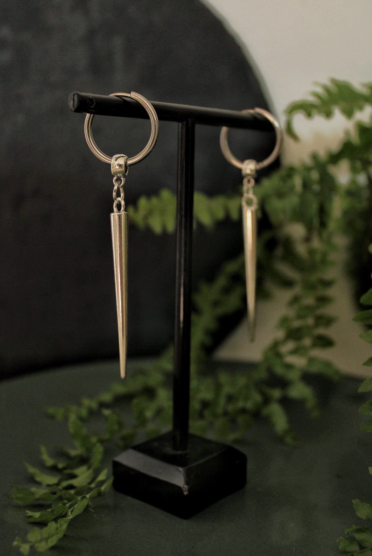 Long spike earrings