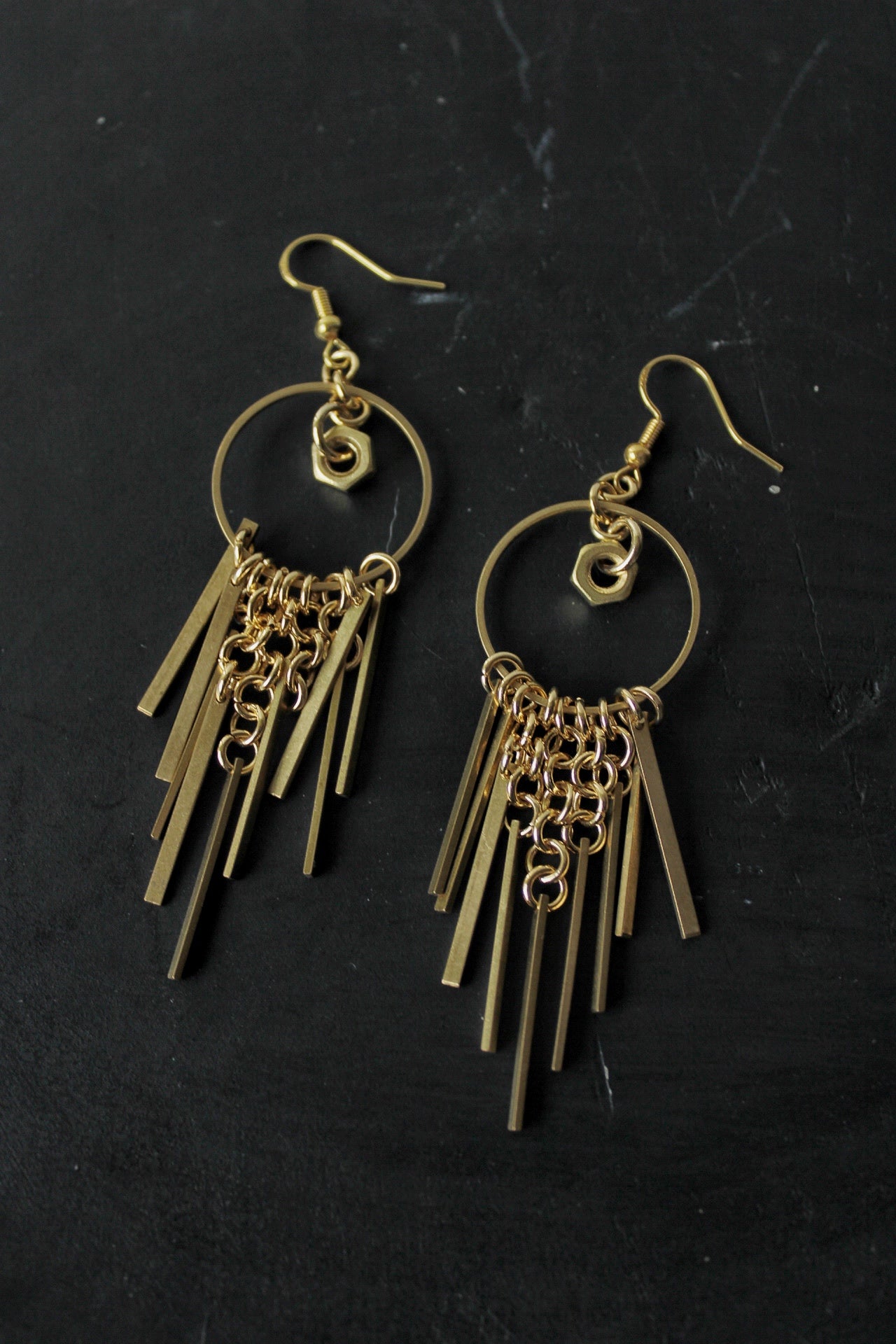 Tribal indus gold earrings