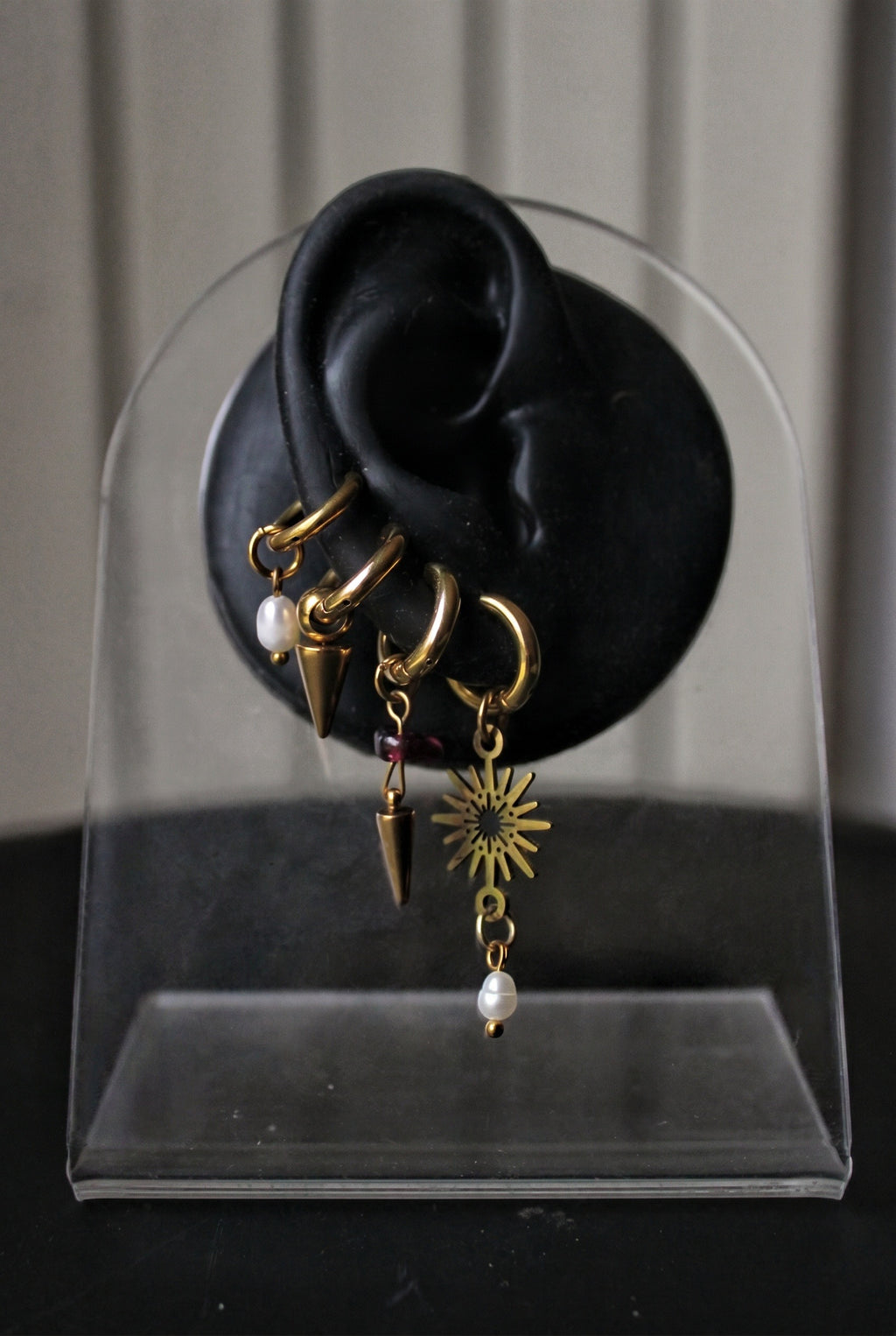 Ear stack complet « Sunny » doré ( 2 paires + 3 monos )