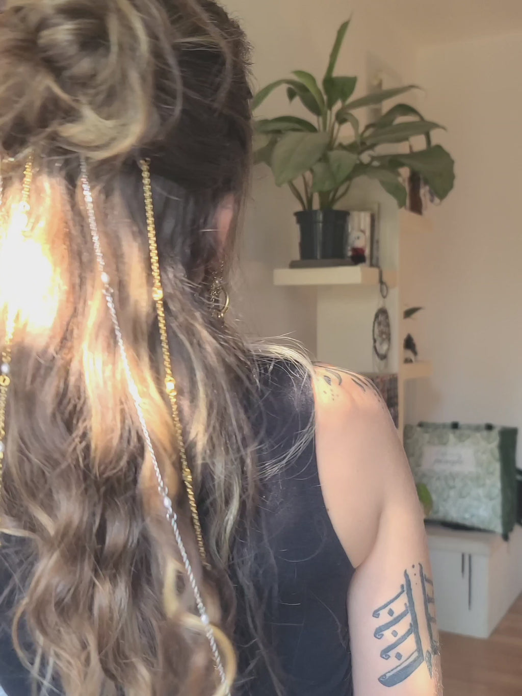 Chaînes de cheveux perlées