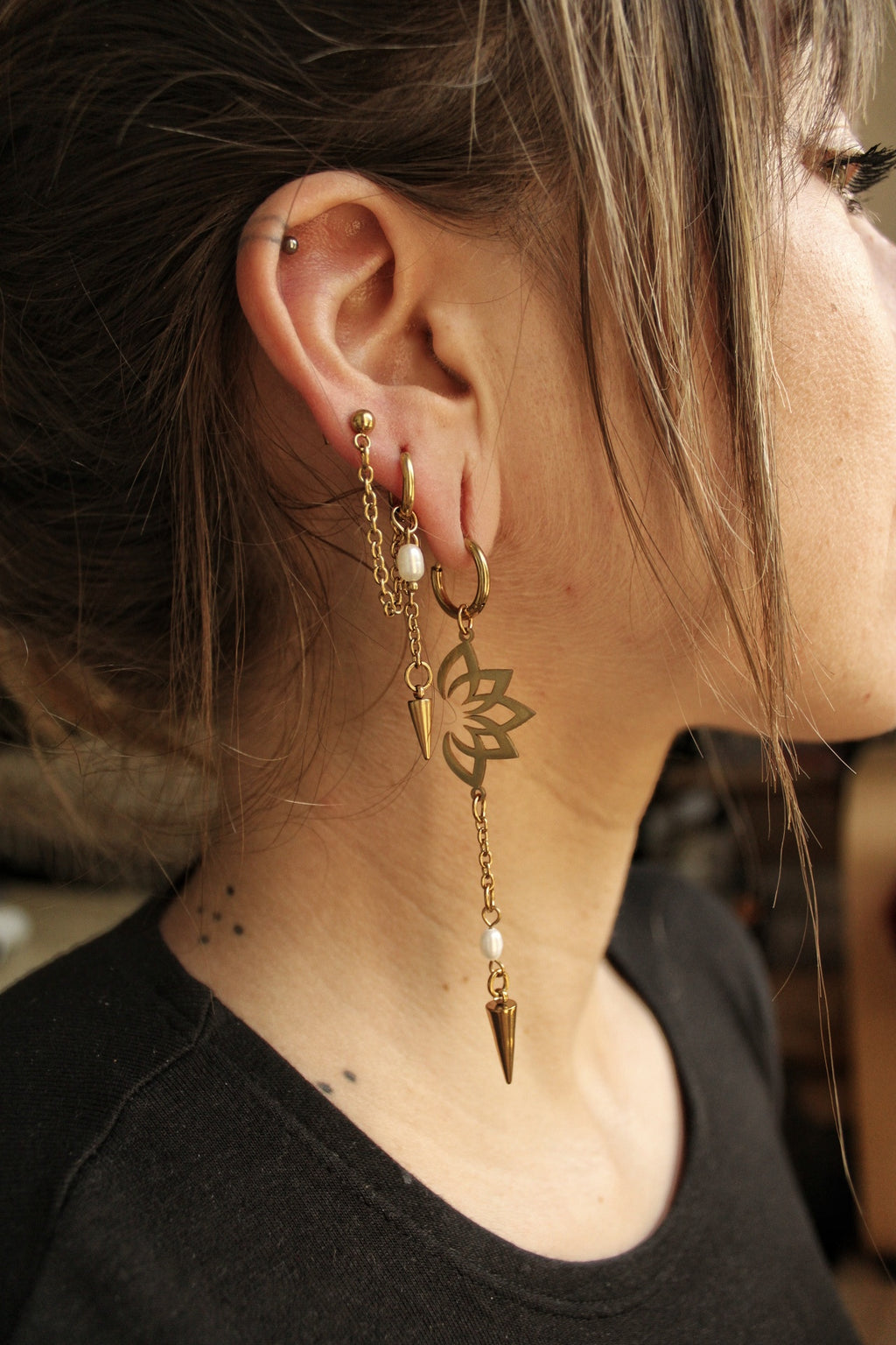 Ear stack "flower" ( 1 paire + 2 monos )